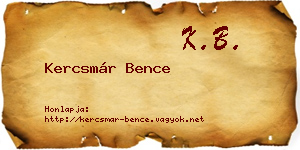 Kercsmár Bence névjegykártya